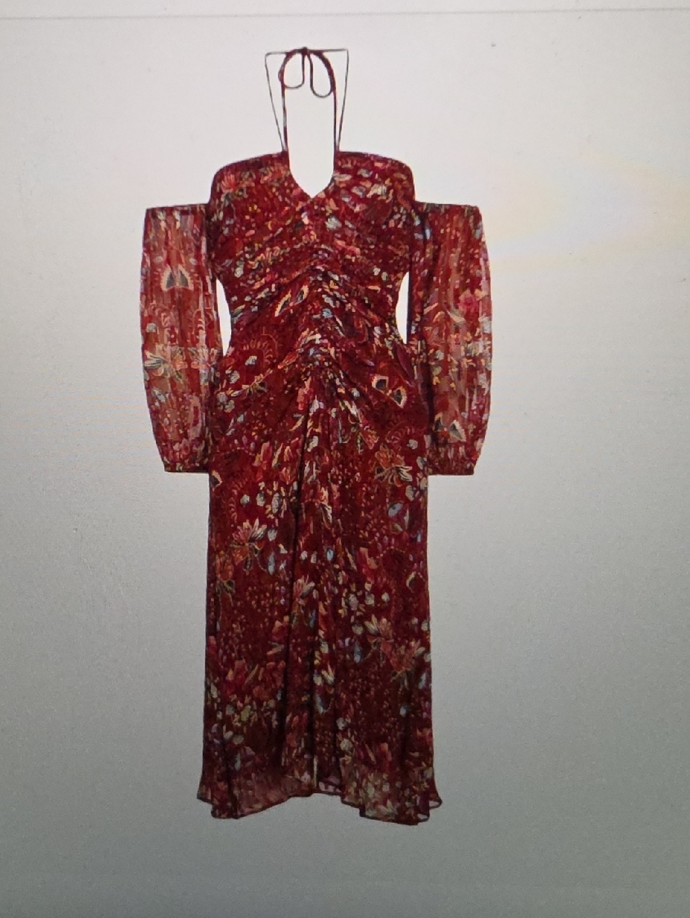 MARIA CHER Palermo Toribia Off The Shoulder Midi Dress Size S $495